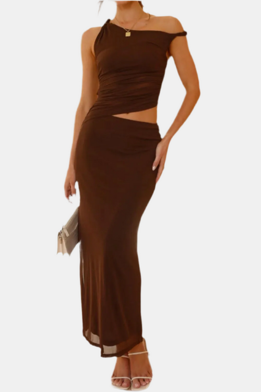 Asymmetrical Cutout Sleeveless Dress