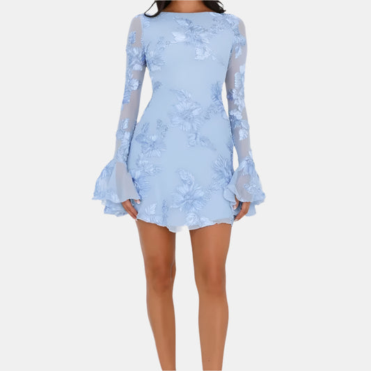 Elegant Backless Mesh  Dress